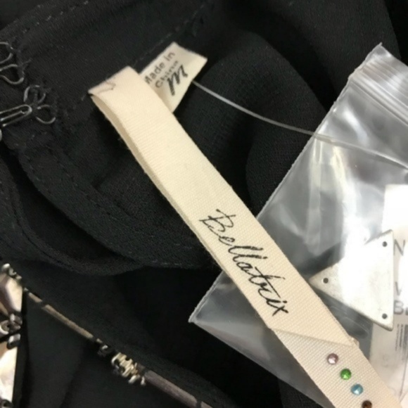 Nordstrom Bellatrix Embellished Black Top Size M - Picture 4 of 5